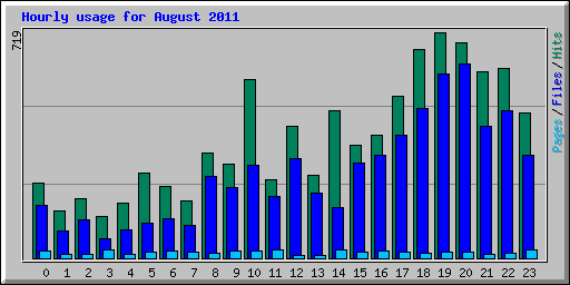 Hourly usage for August 2011
