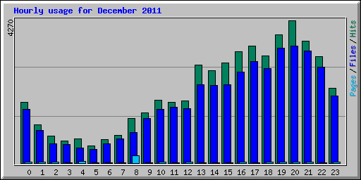 Hourly usage for December 2011